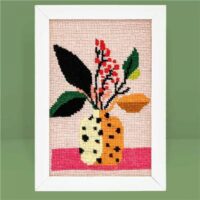 Toile vase aux pois rouges